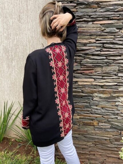 Handcrafted Palestinian embroidery Velvet jacket