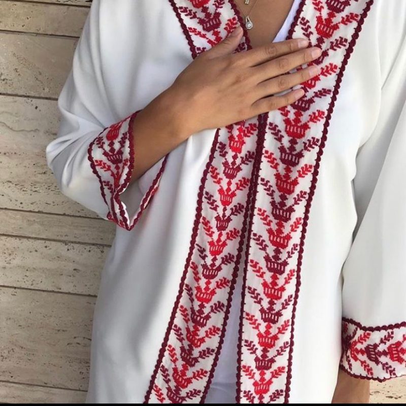 Elegant Handcrafted Palestinian embroidery abaya