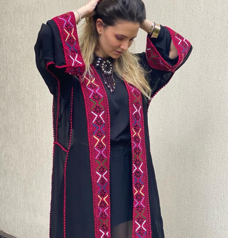 Handcrafted Palestinian embroidery abaya