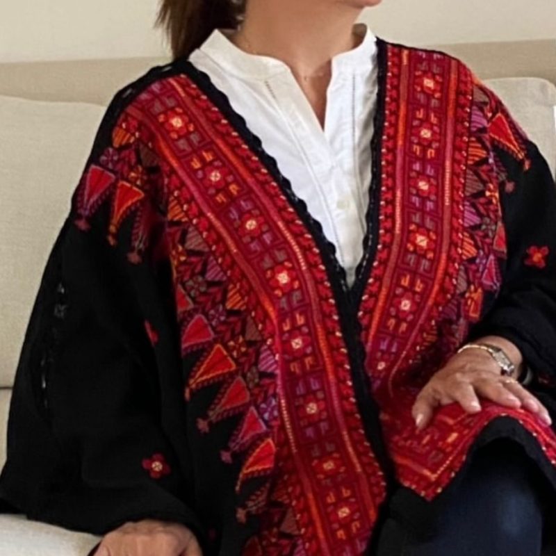 Handcrafted Palestinian embroidery Poncho