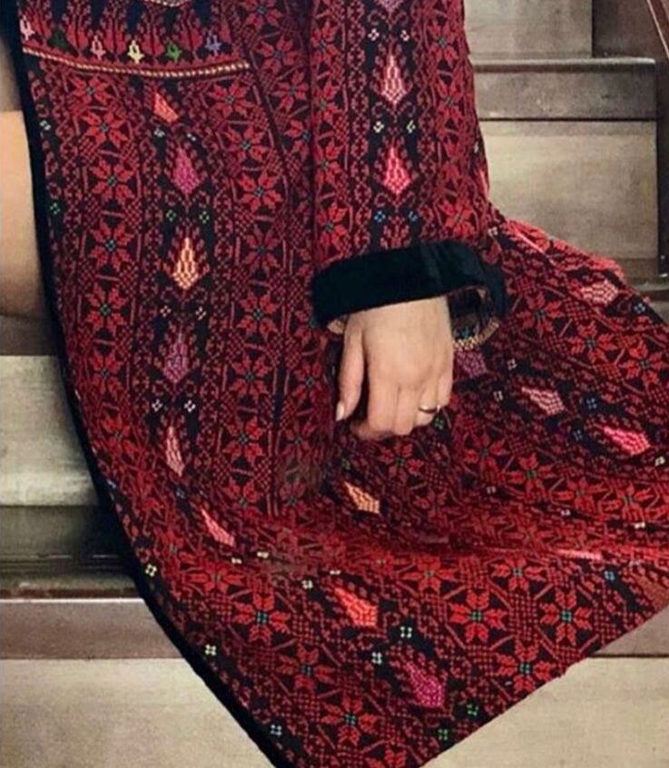 coat Handcrafted Palestinian embroidery Knee length coat - Image 1