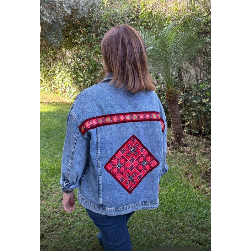 Handcrafted Palestinian embroidery Denim