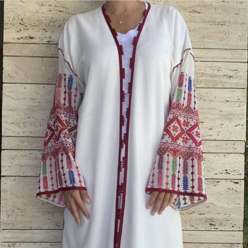 Elegant Handcrafted Palestinian embroidery abaya