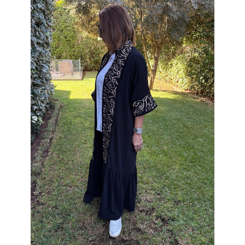 Arabic calligraphy crepe abaya
