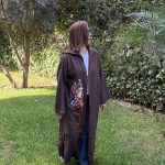 Hand-painted linen abaya