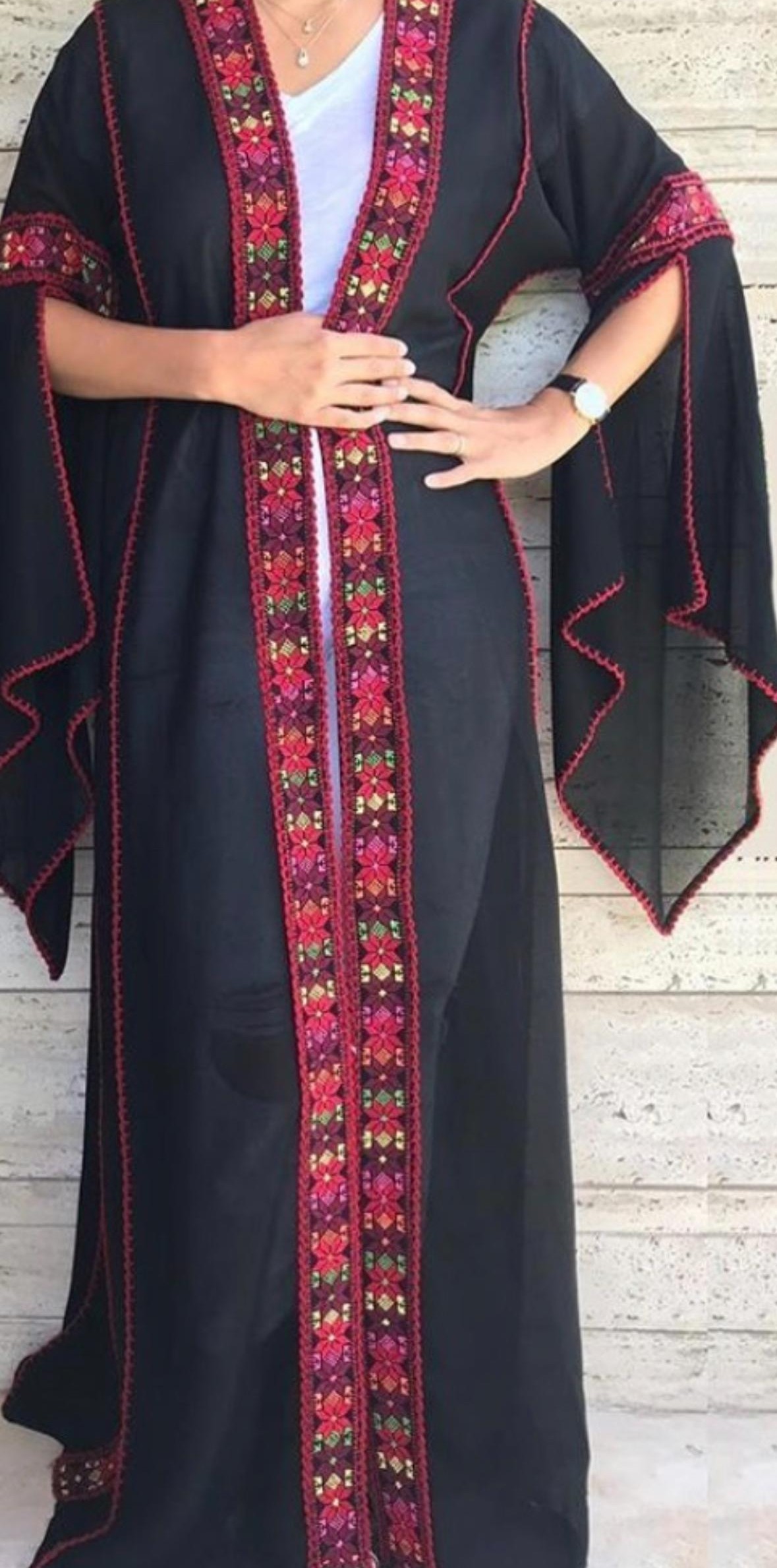 Handcrafted With patience palestinian embroidery abaya2 Handcrafted With patience palestinian embroidery abaya - Image 1