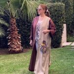 Hand-painted linen abaya