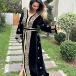 Palestinian Handcrafted Velvet Morocain caftan