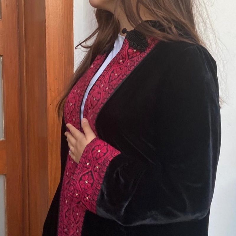 Palestinian embroidery velvet jacket